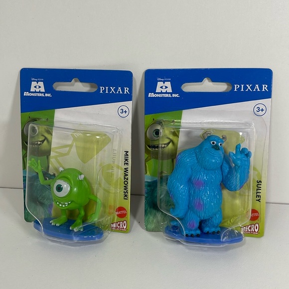 Disney Pixar Monsters, INC. Mattel Micro Collection Figurine Lot of 2 New - Picture 1 of 3